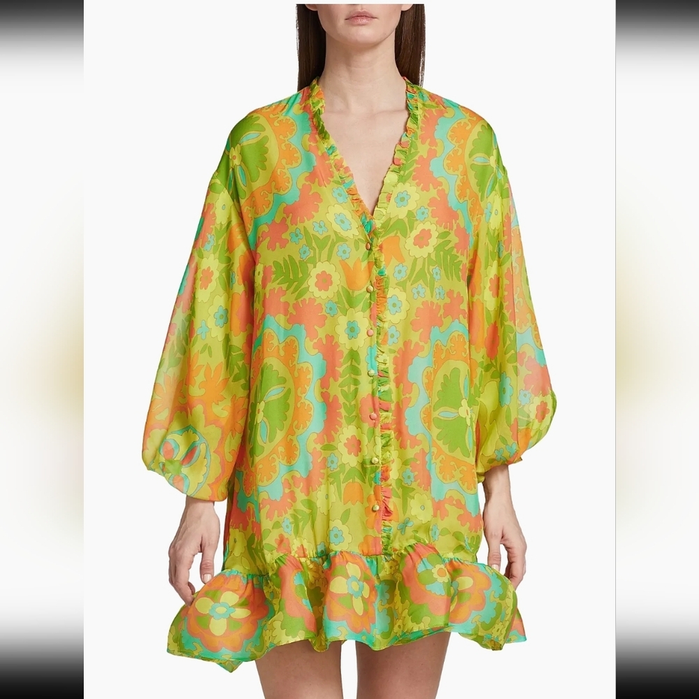 Alexis Analia Floral Minidress Camellia Lime